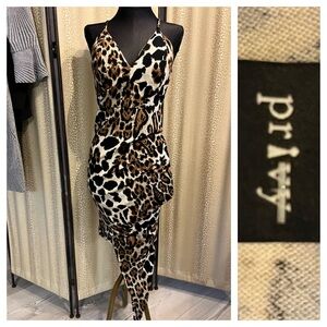 Privy Asymmetrical Leopard Print Dress